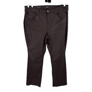NYDJ Coated Marilyn straight jeans brown plus size 24W